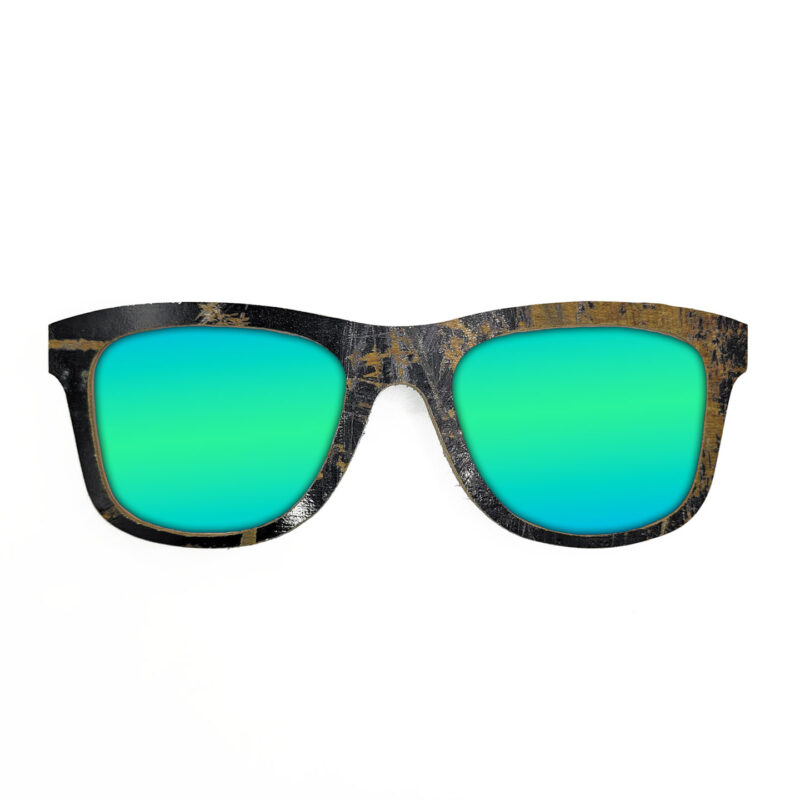 Wayfarer Style Recycled Wooden Skateboard Glasses (Large)