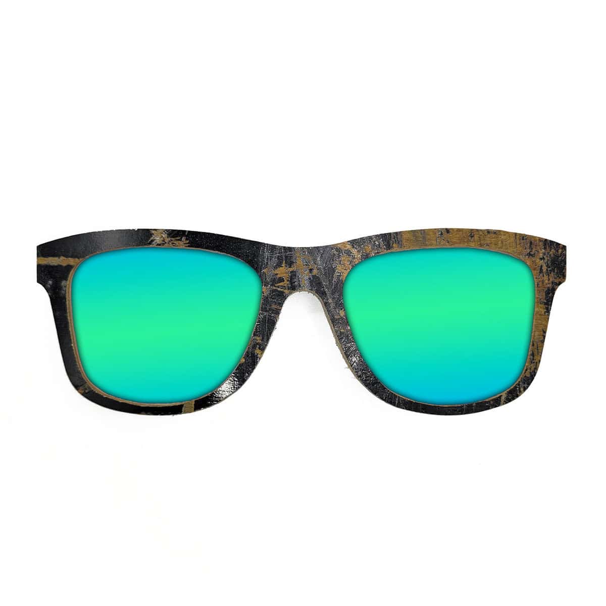 Wayfarer Style Recycled Wooden Skateboard Glasses (Large) - Image 2