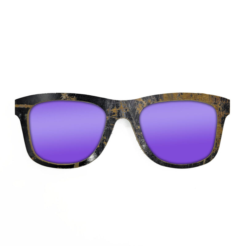 Wayfarer Style Recycled Wooden Skateboard Glasses (Large)