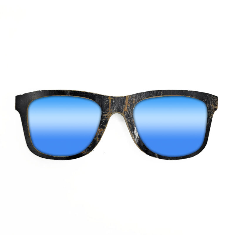 Wayfarer Style Recycled Wooden Skateboard Glasses (Small)