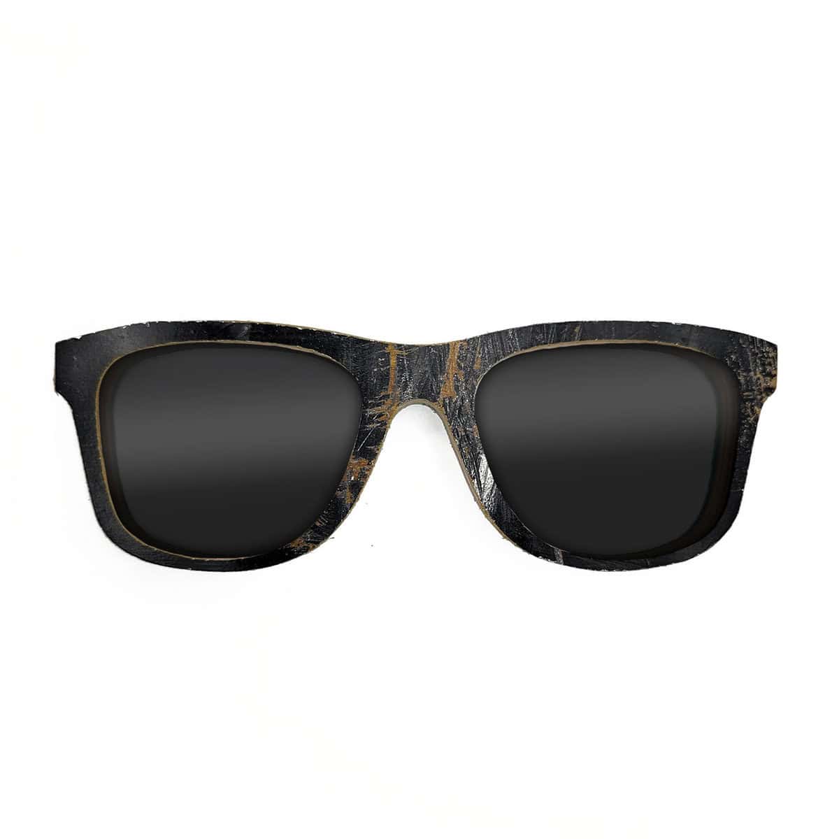 Wayfarer Style Recycled Wooden Skateboard Glasses - Image 1