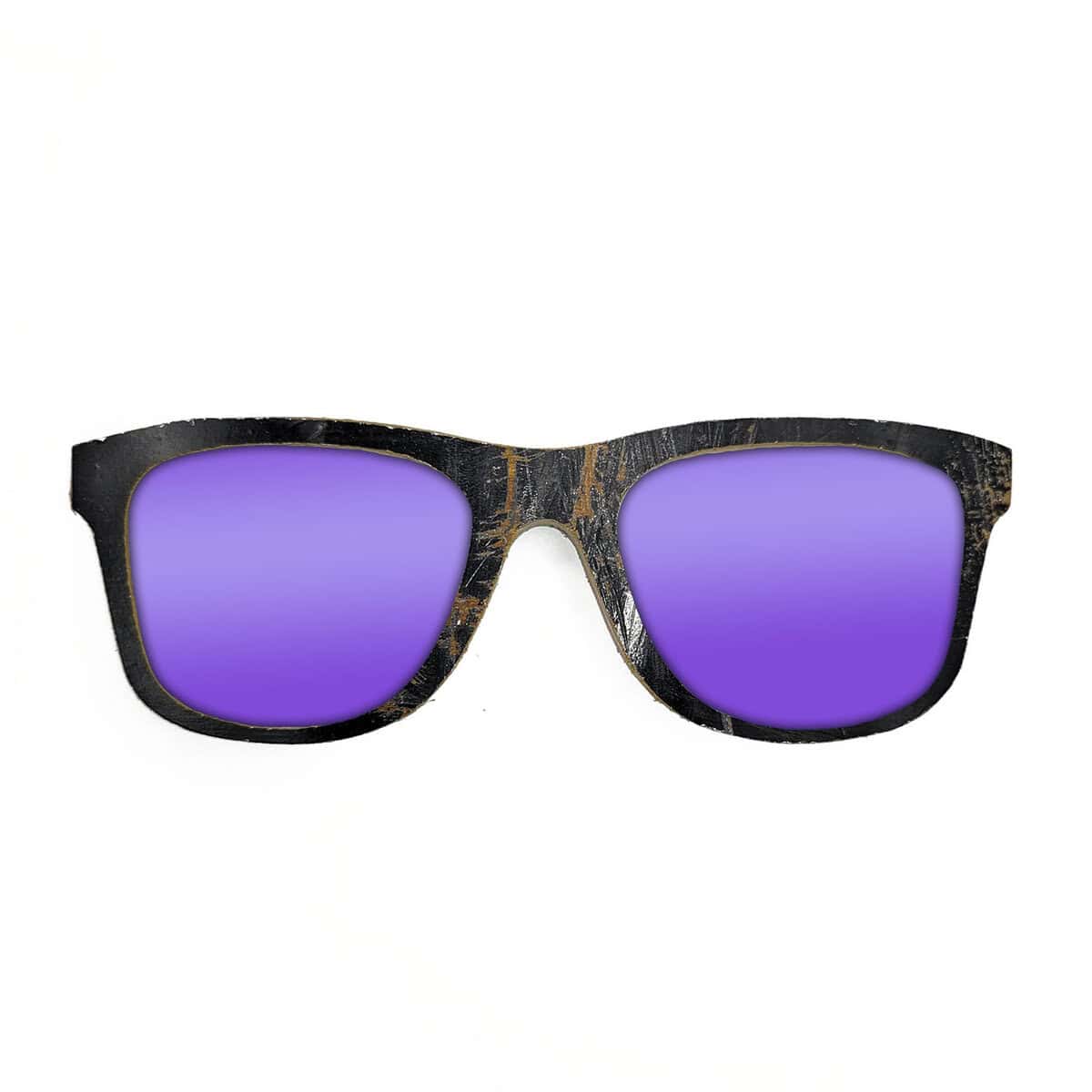 Wayfarer Style Recycled Wooden Skateboard Glasses - Image 2