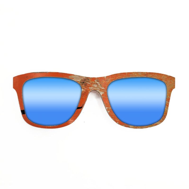 Wayfarer Style Recycled Wooden Skateboard Glasses (Small)