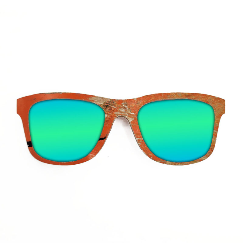 Wayfarer Style Recycled Wooden Skateboard Glasses (Small)