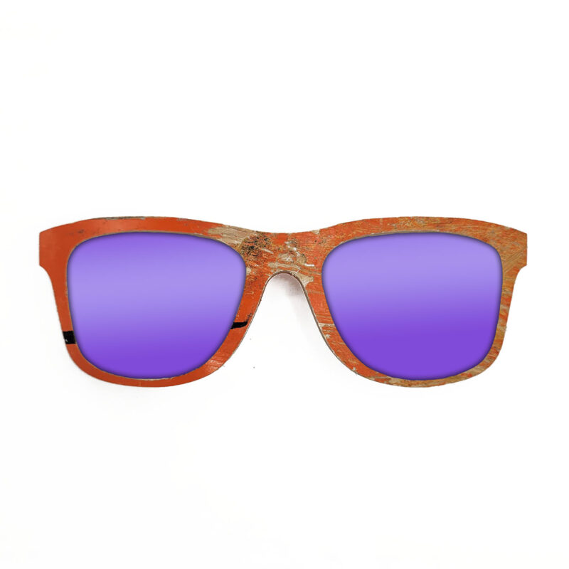 Wayfarer Style Recycled Wooden Skateboard Glasses (Small)