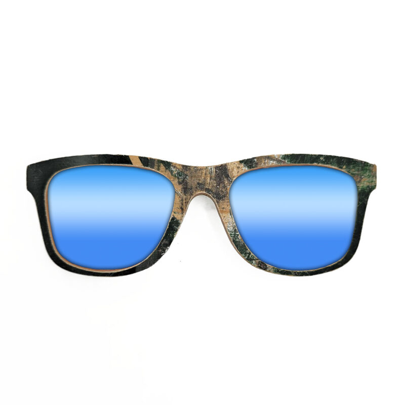 Wayfarer Style Recycled Wooden Skateboard Glasses (Small)