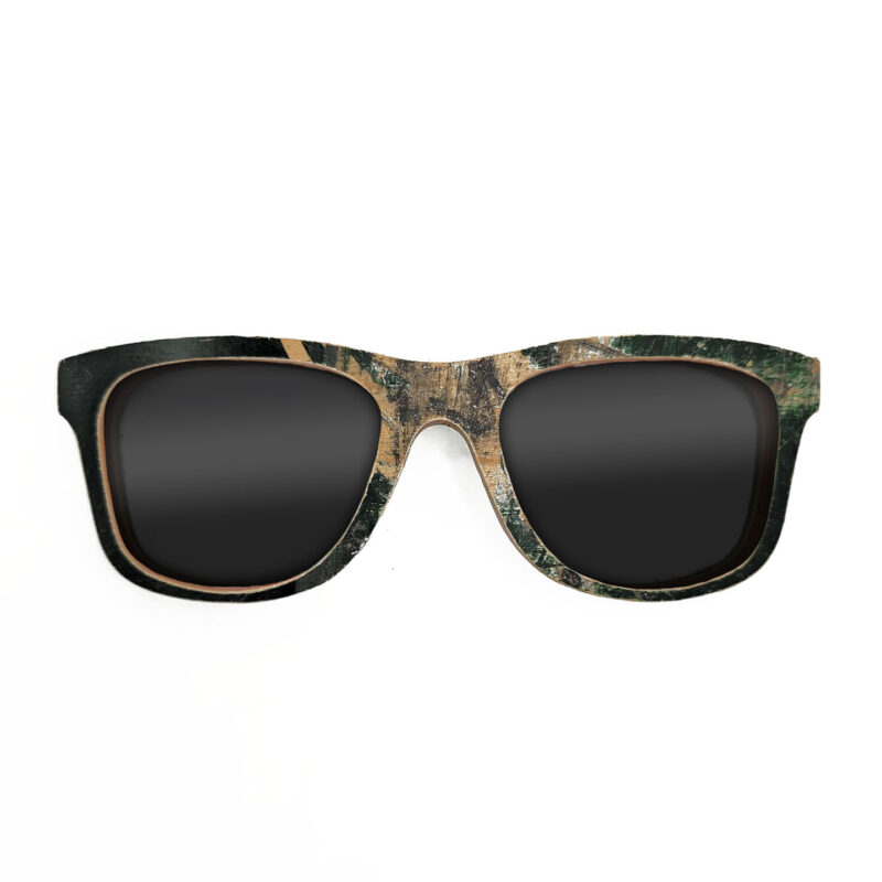 Wayfarer Style Recycled Wooden Skateboard Glasses (Small)