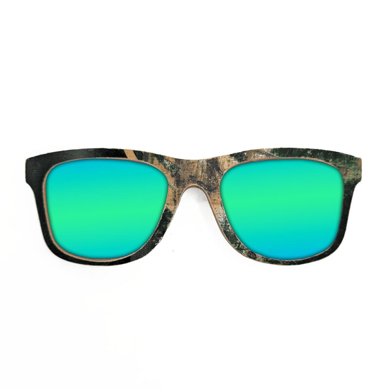 Wayfarer Style Recycled Wooden Skateboard Glasses (Small)