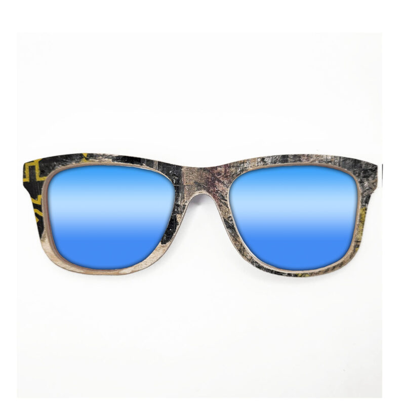 Wayfarer Style Recycled Wooden Skateboard Glasses (Large)