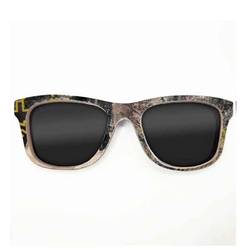 Wayfarer Style Recycled Wooden Skateboard Glasses (Large)