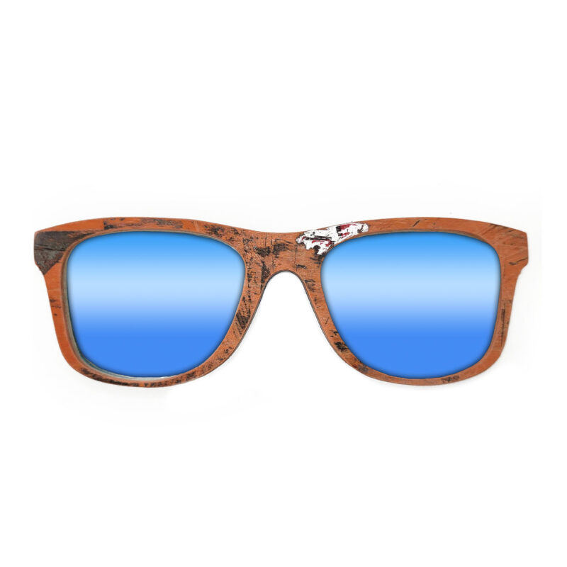 Wayfarer Style Recycled Wooden Skateboard Glasses (Large)