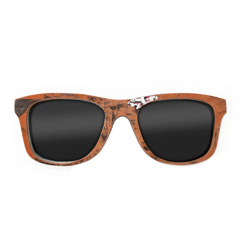 Wayfarer Style Recycled Wooden Skateboard Glasses (Large)