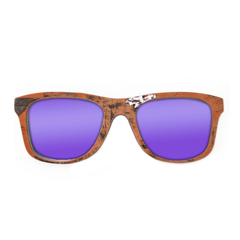 Wayfarer Style Recycled Wooden Skateboard Glasses (Large)