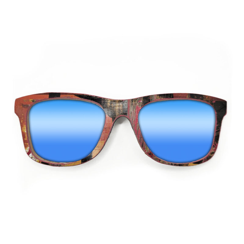 Wayfarer Style Recycled Wooden Skateboard Glasses (Large)