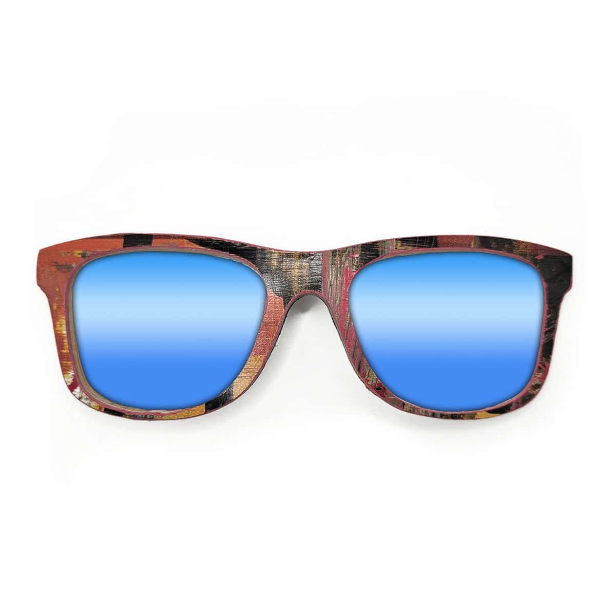 Wayfarer Style Recycled Wooden Skateboard Glasses (Large) - Image 4