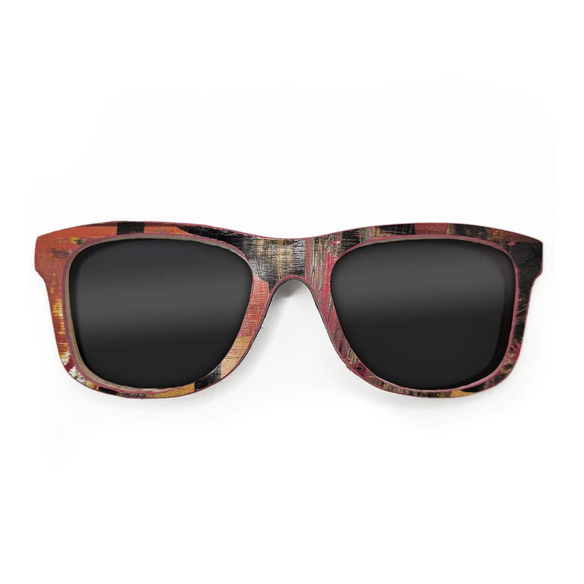 Wayfarer Style Recycled Wooden Skateboard Glasses (Large) - Image 1