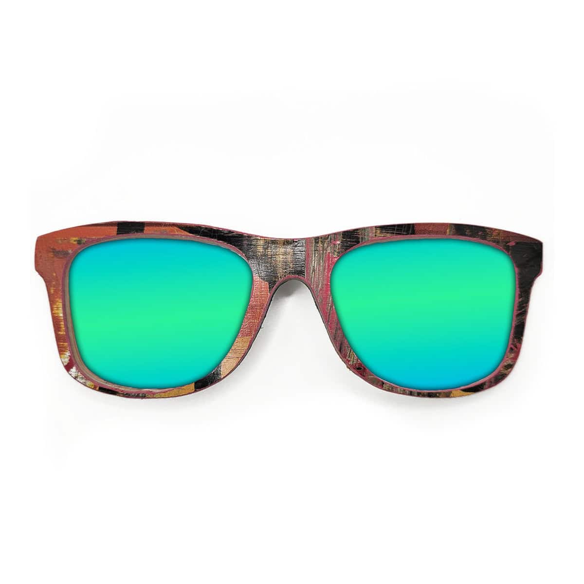 Wayfarer Style Recycled Wooden Skateboard Glasses (Large) - Image 3