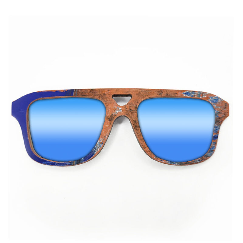 Aviator Style Recycled Wooden Skateboard Glasses