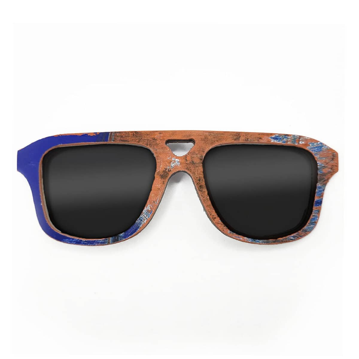 Aviator Style Recycled Wooden Skateboard Glasses - Image 1