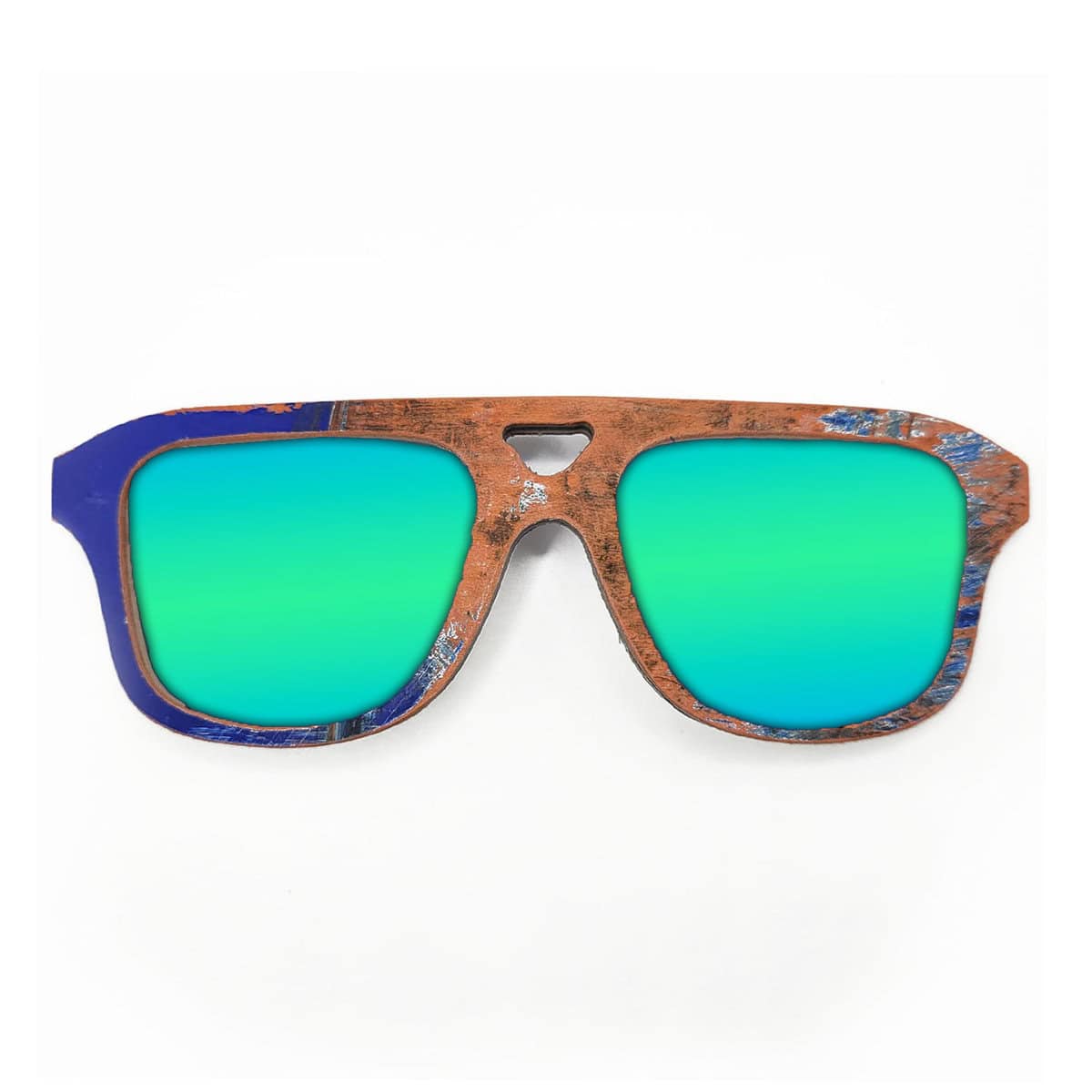 Aviator Style Recycled Wooden Skateboard Glasses - Image 2
