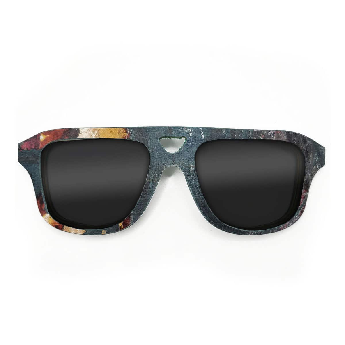 Aviator Style Recycled Wooden Skateboard Glasses - Image 1