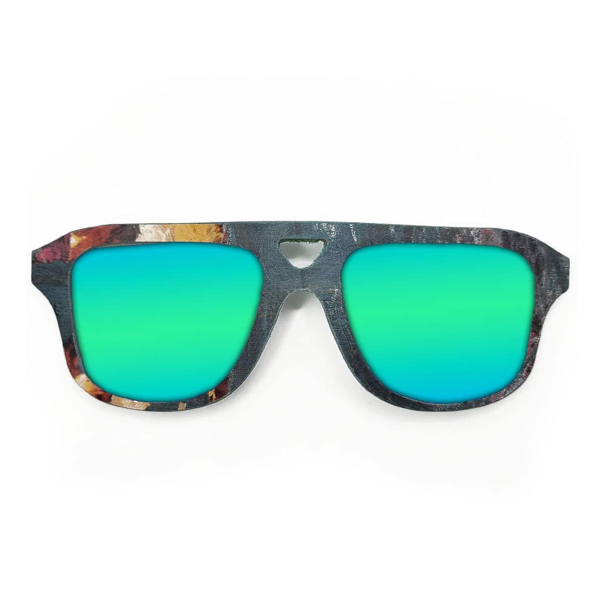 Aviator Style Recycled Wooden Skateboard Glasses - Image 2