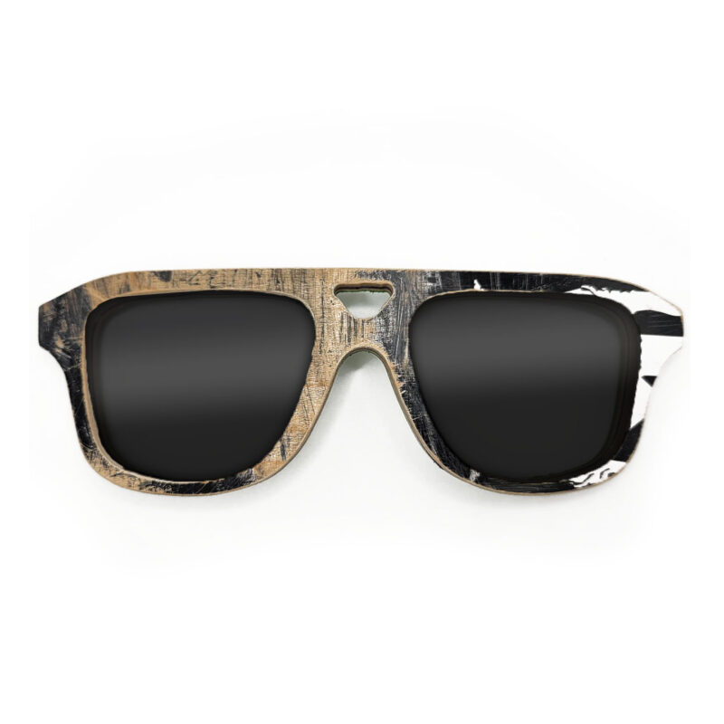 Aviator Style Recycled Wooden Skateboard Glasses