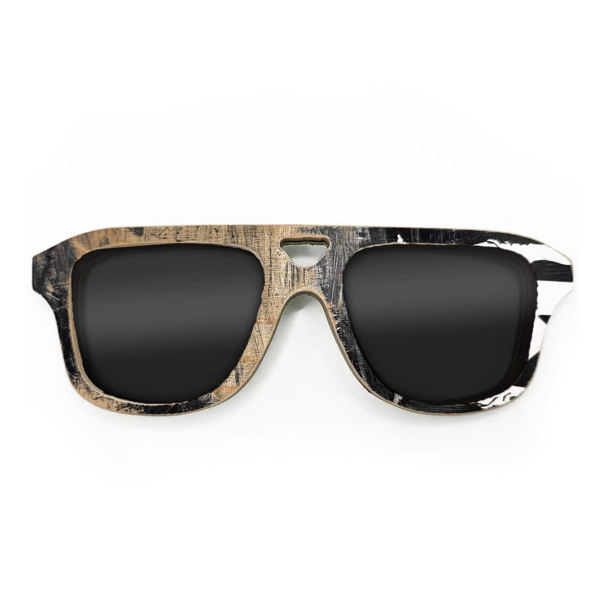 Aviator Style Recycled Wooden Skateboard Glasses - Image 1