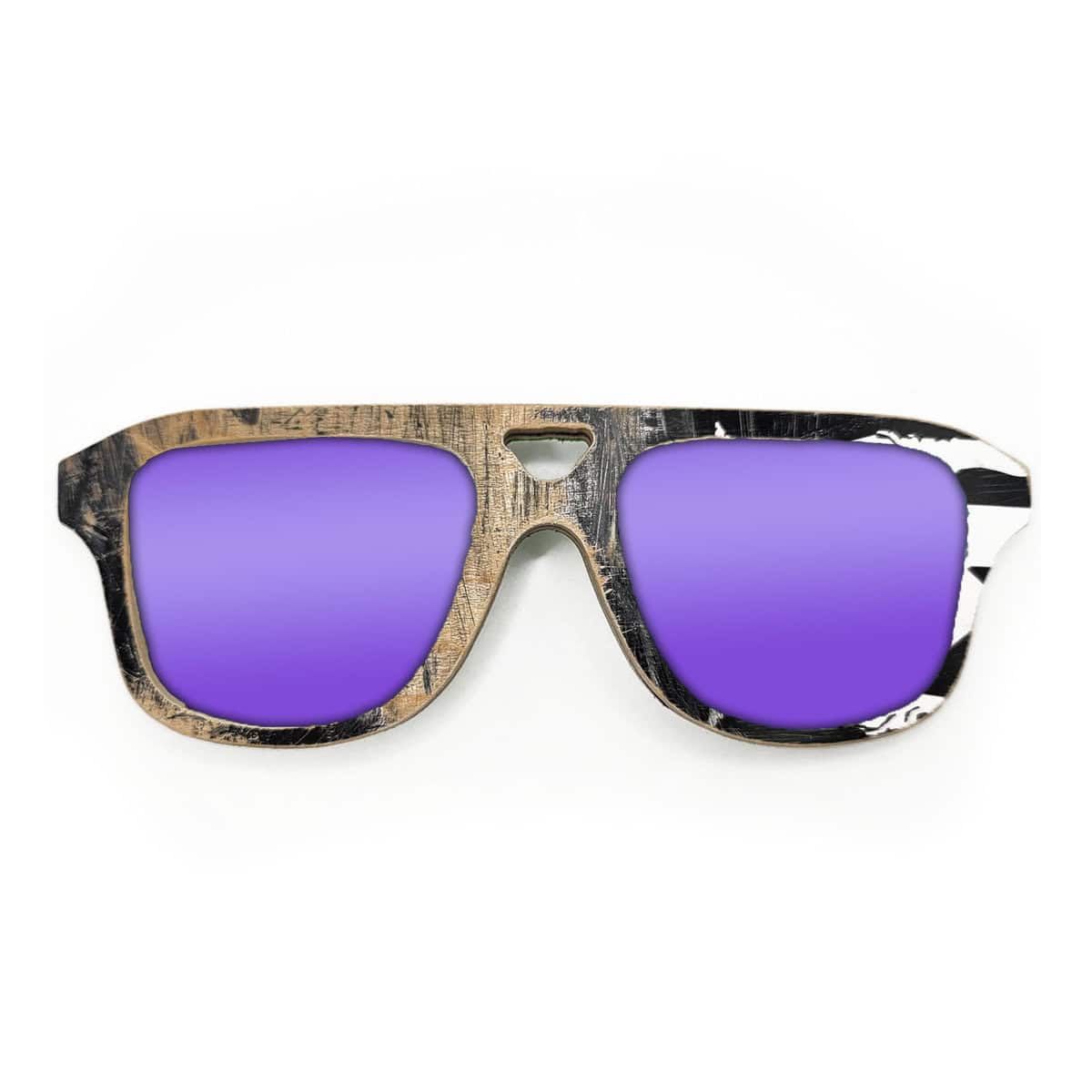 Aviator Style Recycled Wooden Skateboard Glasses - Image 2