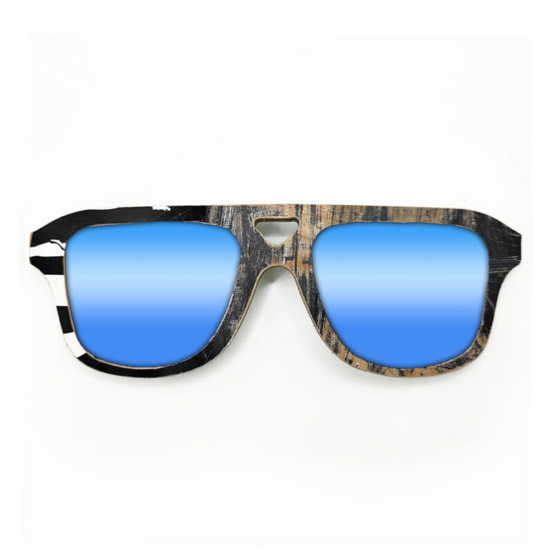 Aviator Style Recycled Wooden Skateboard Glasses