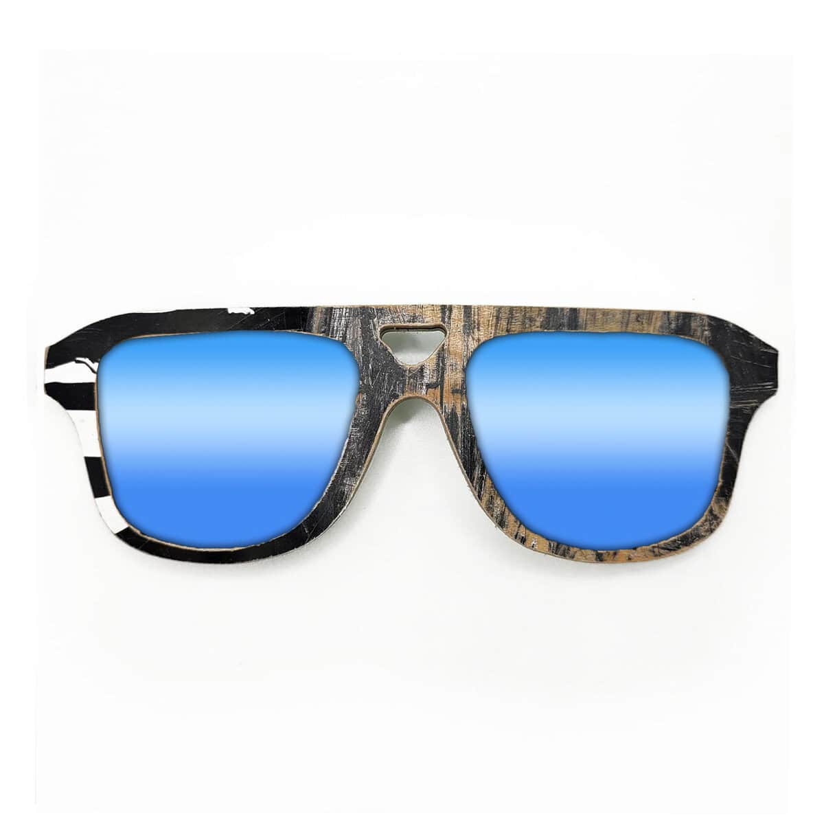 Aviator Style Recycled Wooden Skateboard Glasses - Image 3