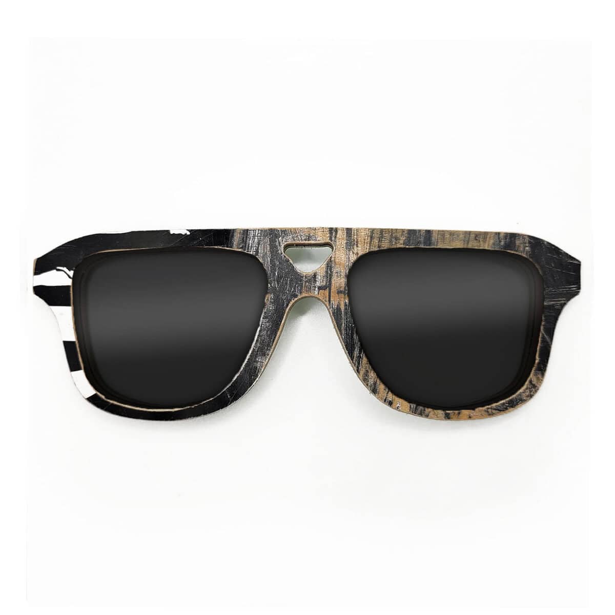 Aviator Style Recycled Wooden Skateboard Glasses - Image 1