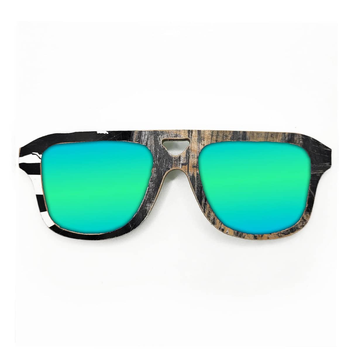 Aviator Style Recycled Wooden Skateboard Glasses - Image 2