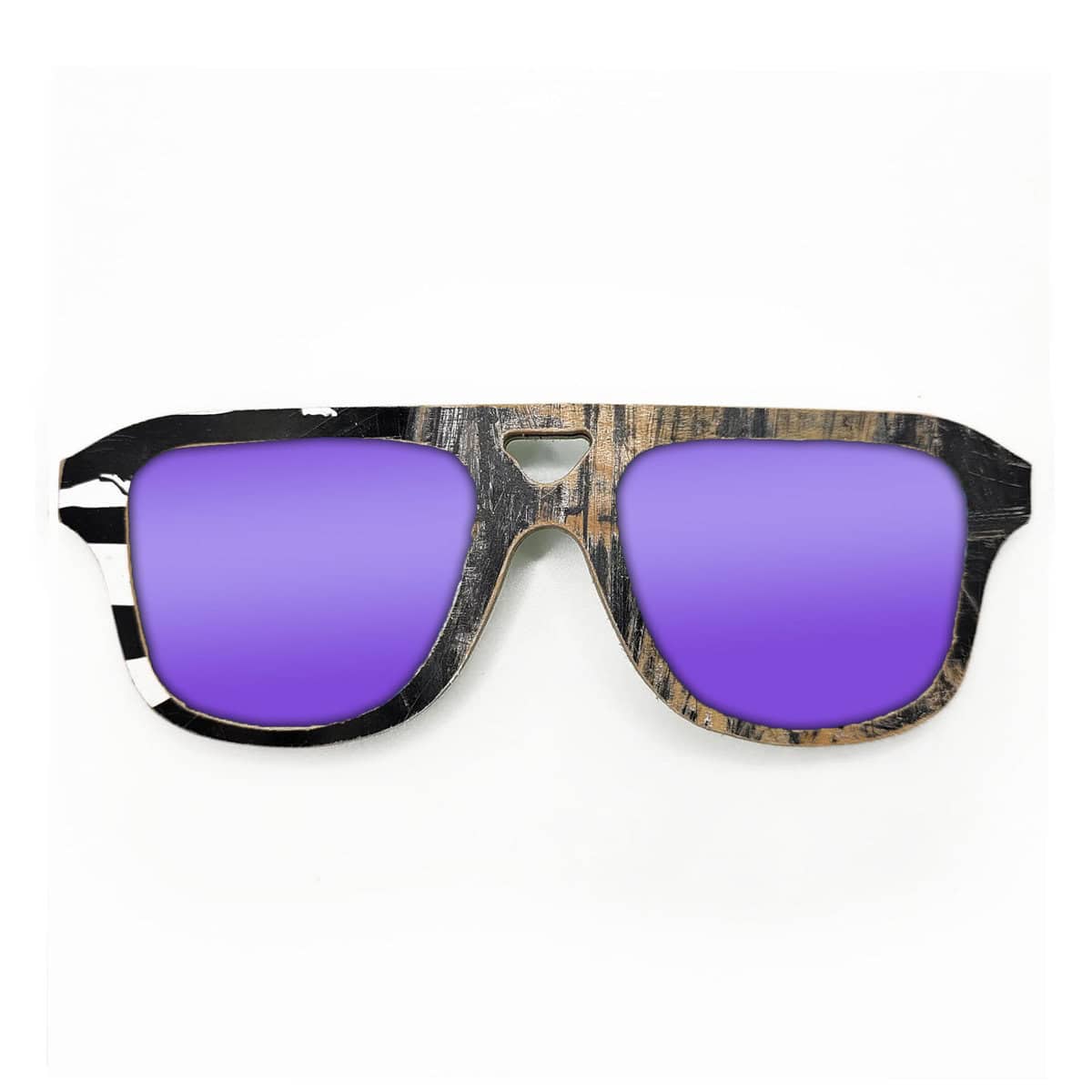 Aviator Style Recycled Wooden Skateboard Glasses - Image 4