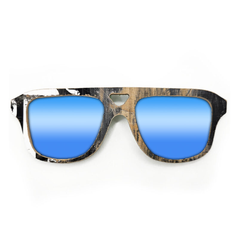 Aviator Style Recycled Wooden Skateboard Glasses