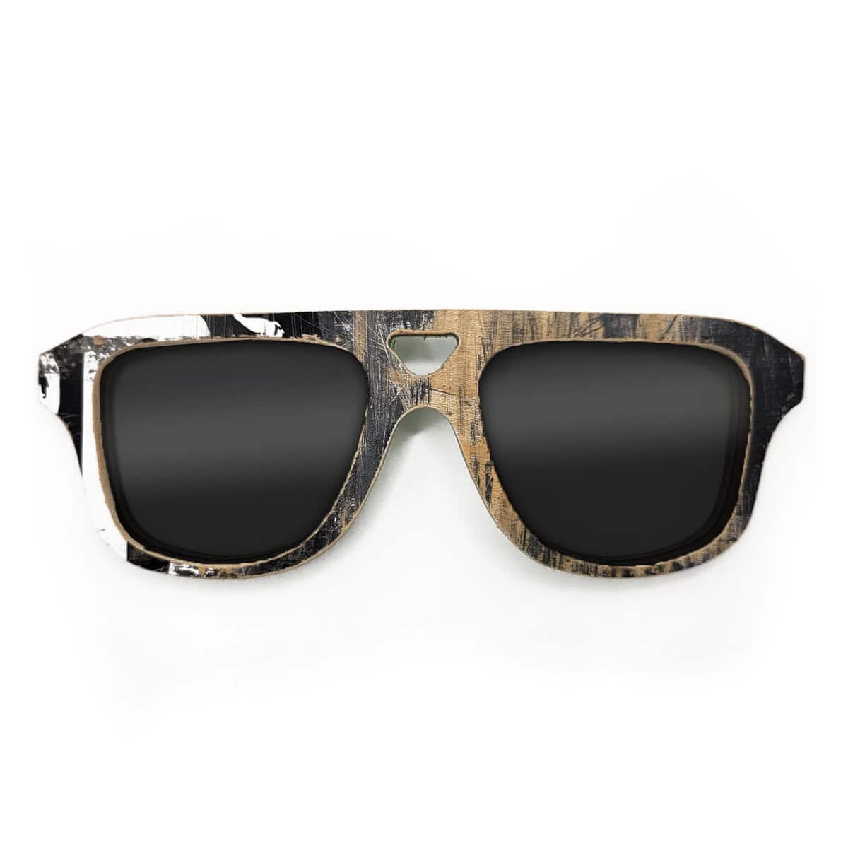 Aviator Style Recycled Wooden Skateboard Glasses - Image 1