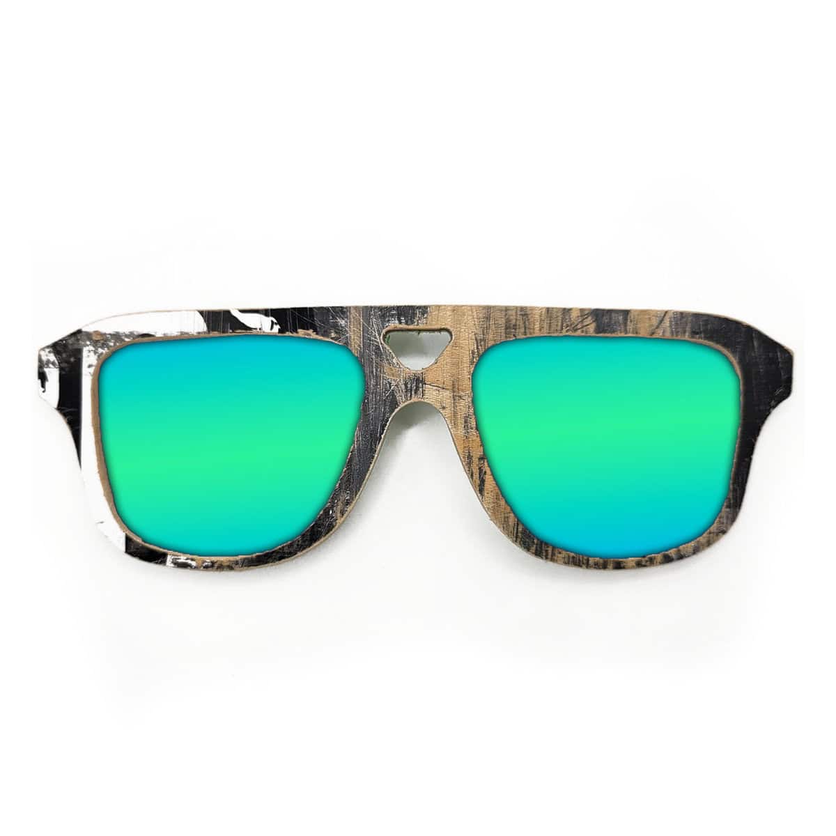 Aviator Style Recycled Wooden Skateboard Glasses - Image 2