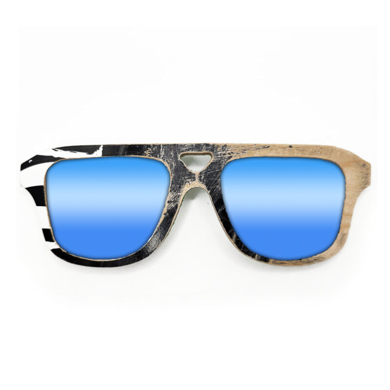 Aviator Style Recycled Wooden Skateboard Glasses