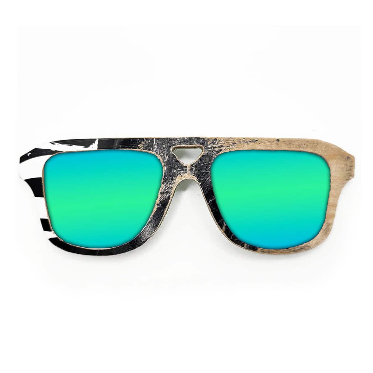 Aviator Style Recycled Wooden Skateboard Glasses - Image 2