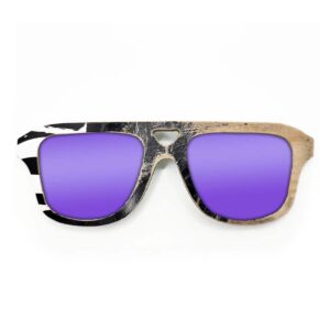 Aviator Style Recycled Wooden Skateboard Glasses - Image 3