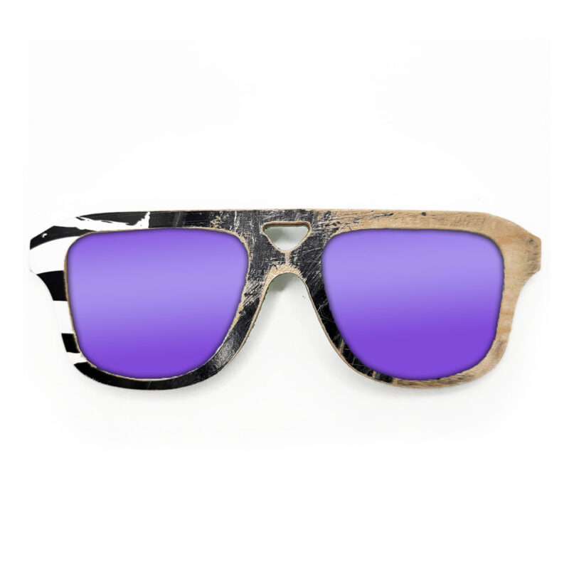 Aviator Style Recycled Wooden Skateboard Glasses