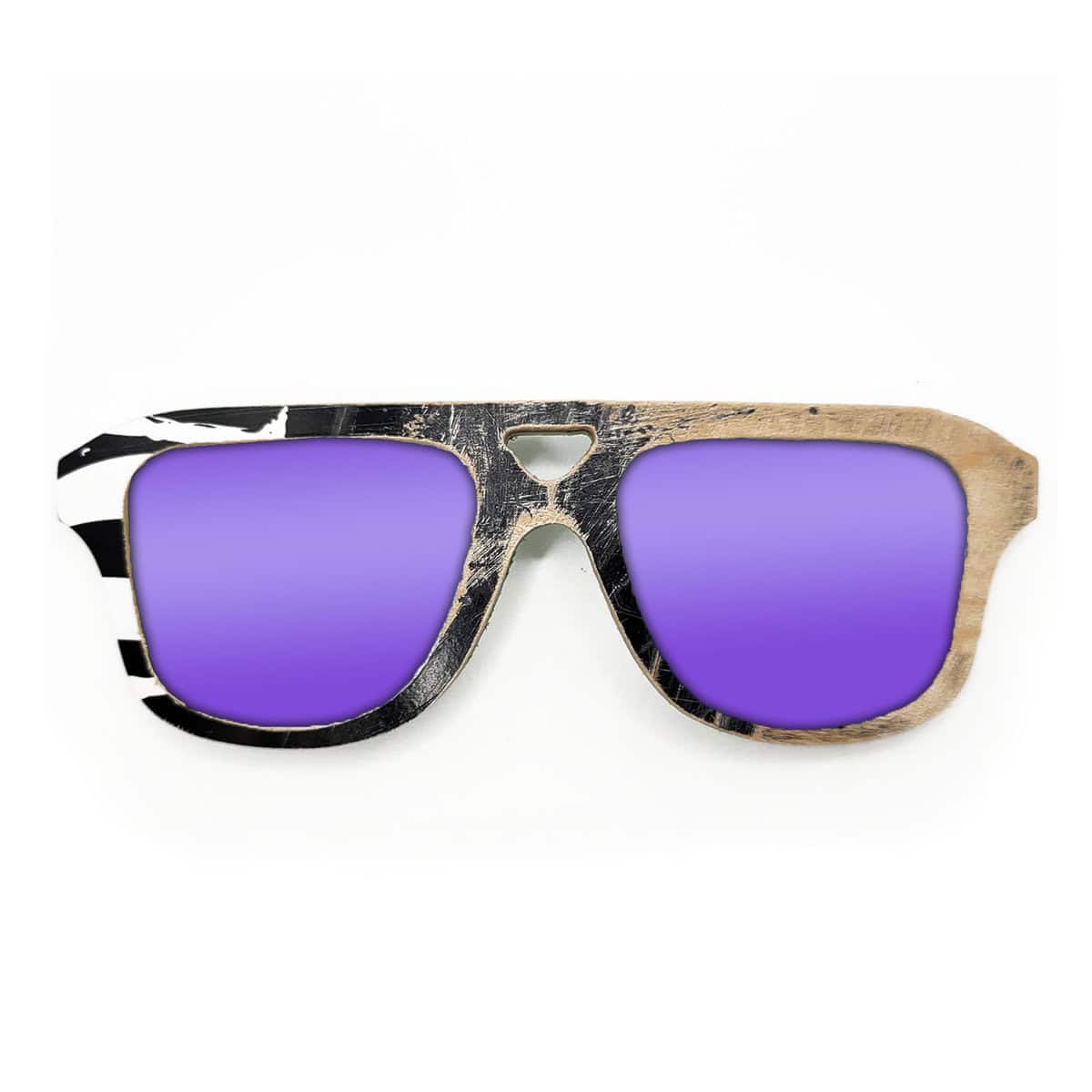 Aviator Style Recycled Wooden Skateboard Glasses - Image 3