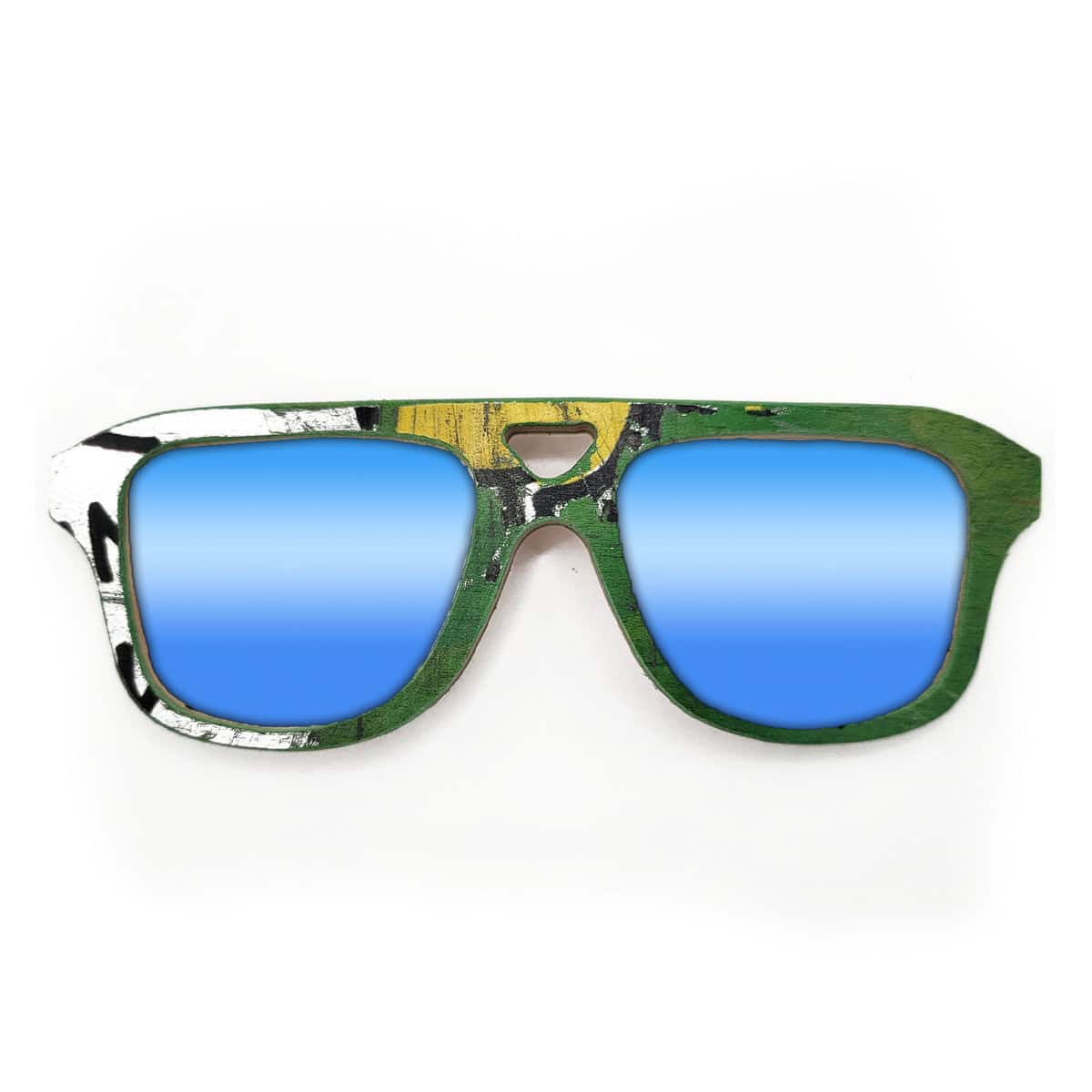 Aviator Style Recycled Wooden Skateboard Glasses - Image 4