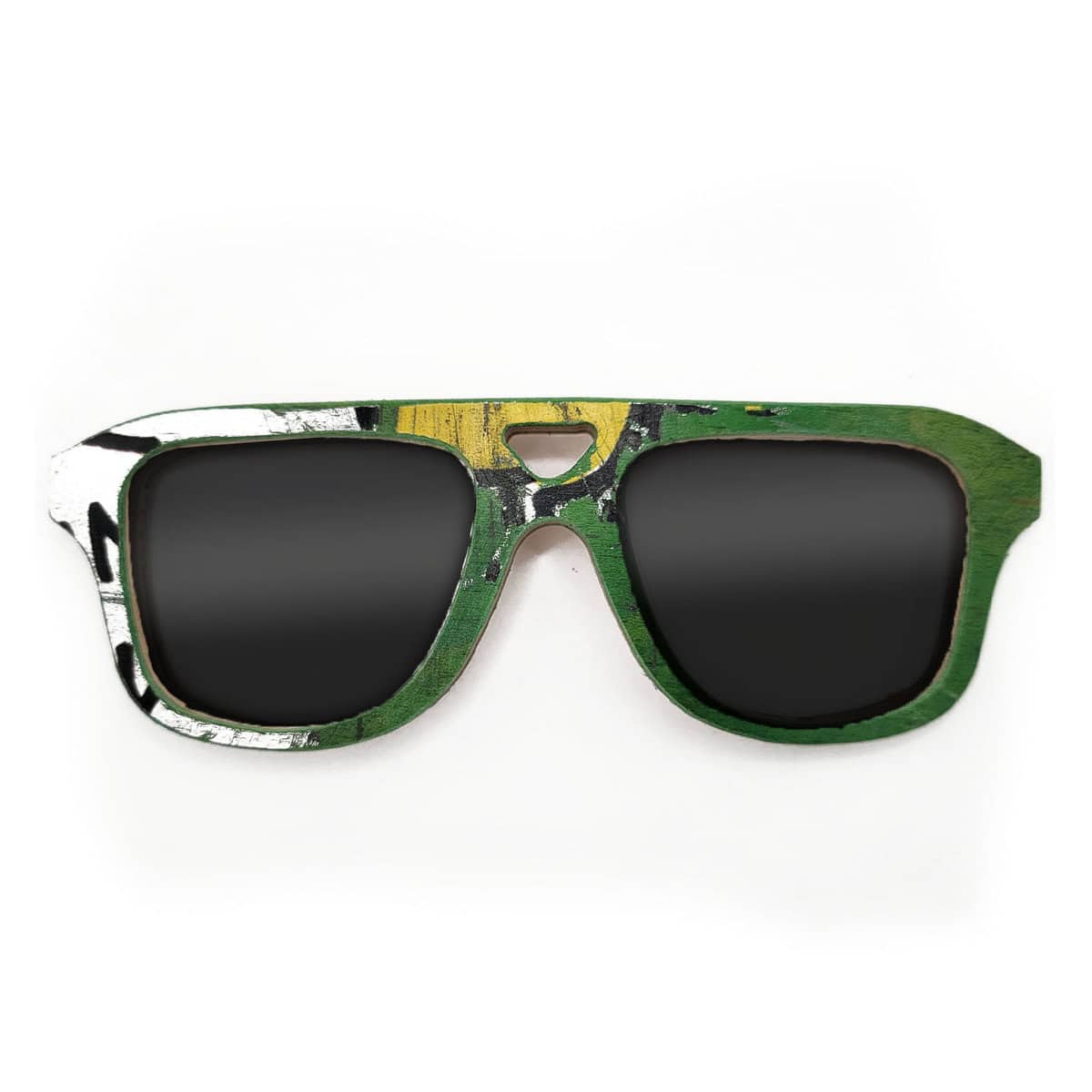 Aviator Style Recycled Wooden Skateboard Glasses - Image 1