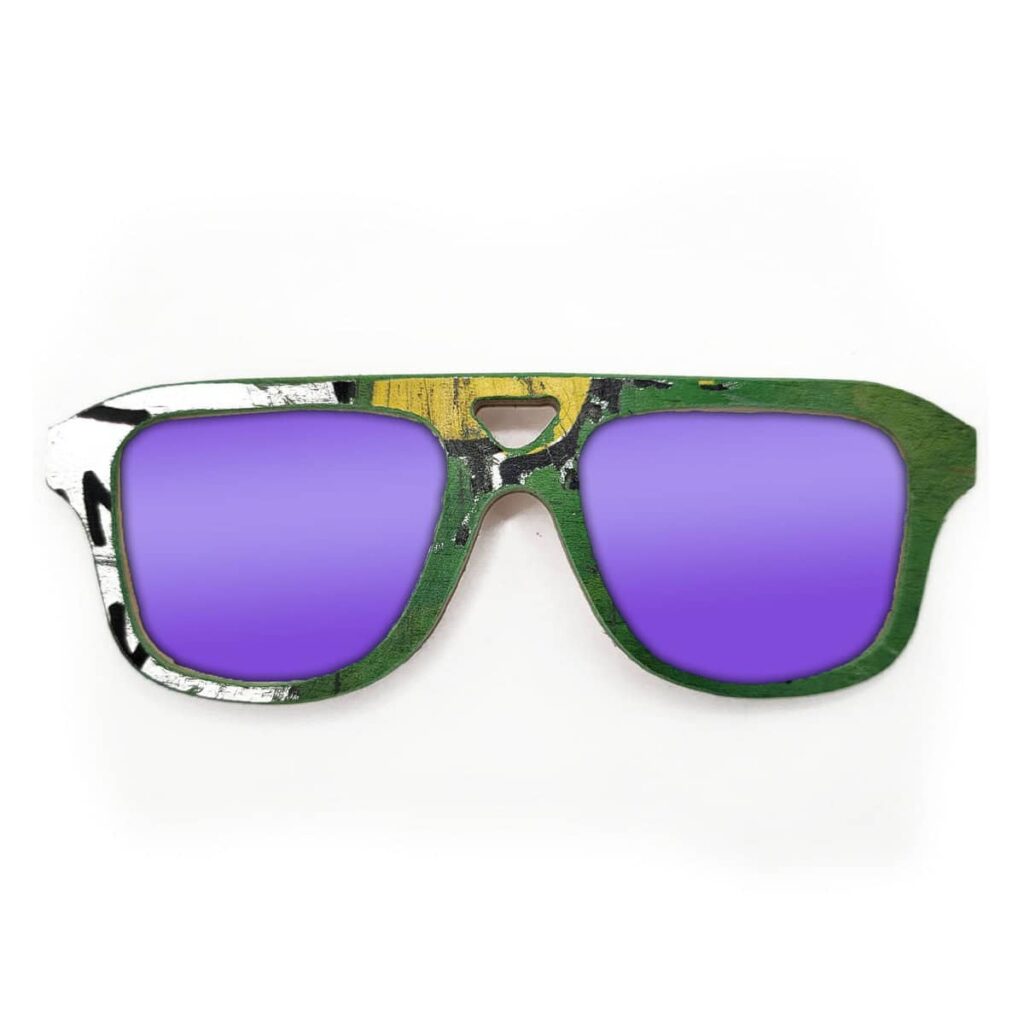 Aviator Style Recycled Wooden Skateboard Glasses