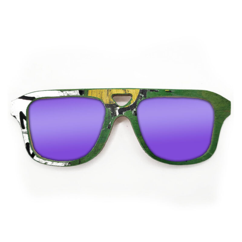 Aviator Style Recycled Wooden Skateboard Glasses