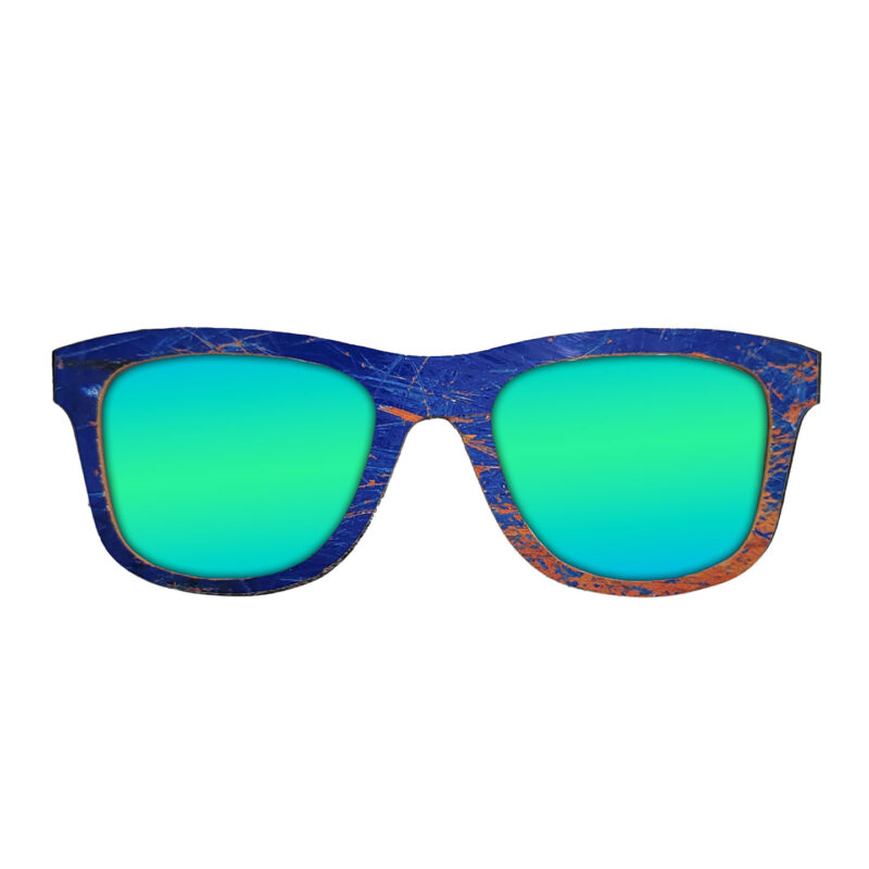 Wayfarer Style Recycled Wooden Skateboard Glasses (Large)