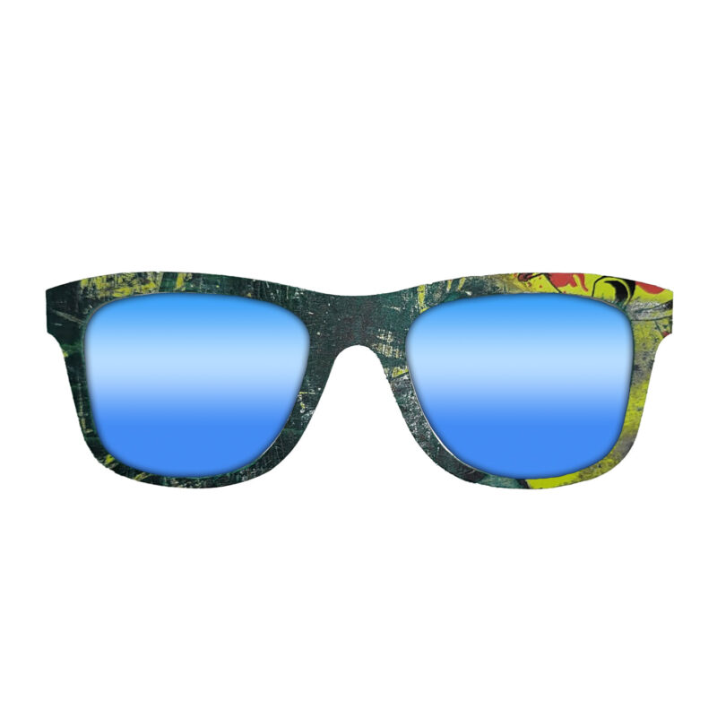 Wayfarer Style Recycled Wooden Skateboard Glasses (Large)