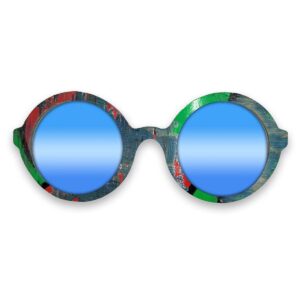 Iris Style Recycled Wooden Skateboard Glasses - Image 3