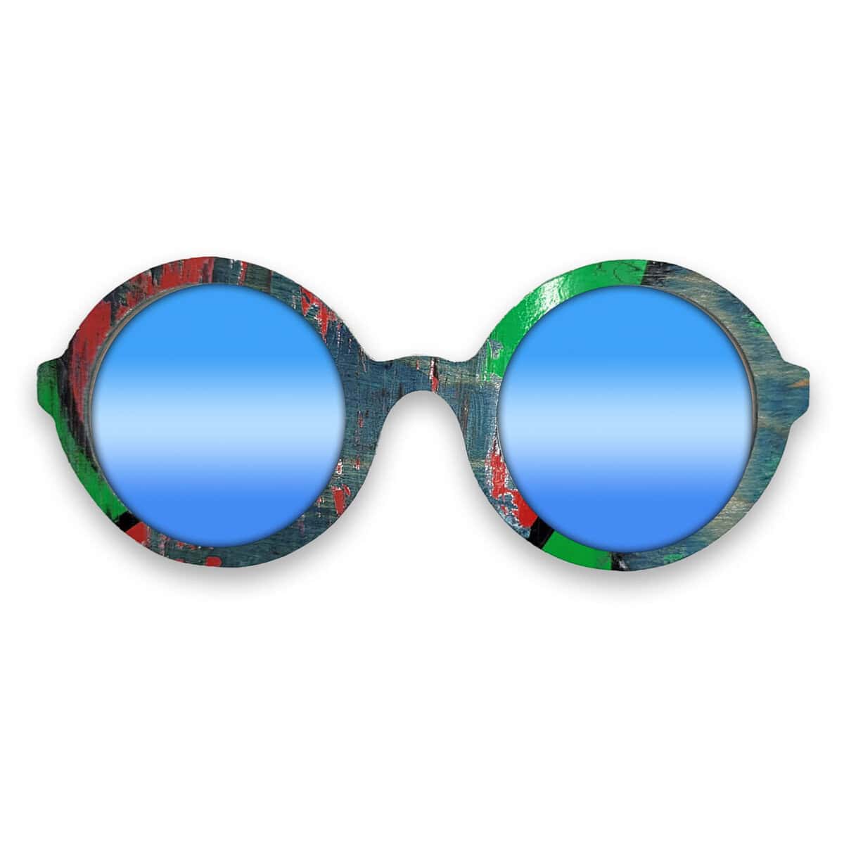 Iris Style Recycled Wooden Skateboard Glasses - Image 3